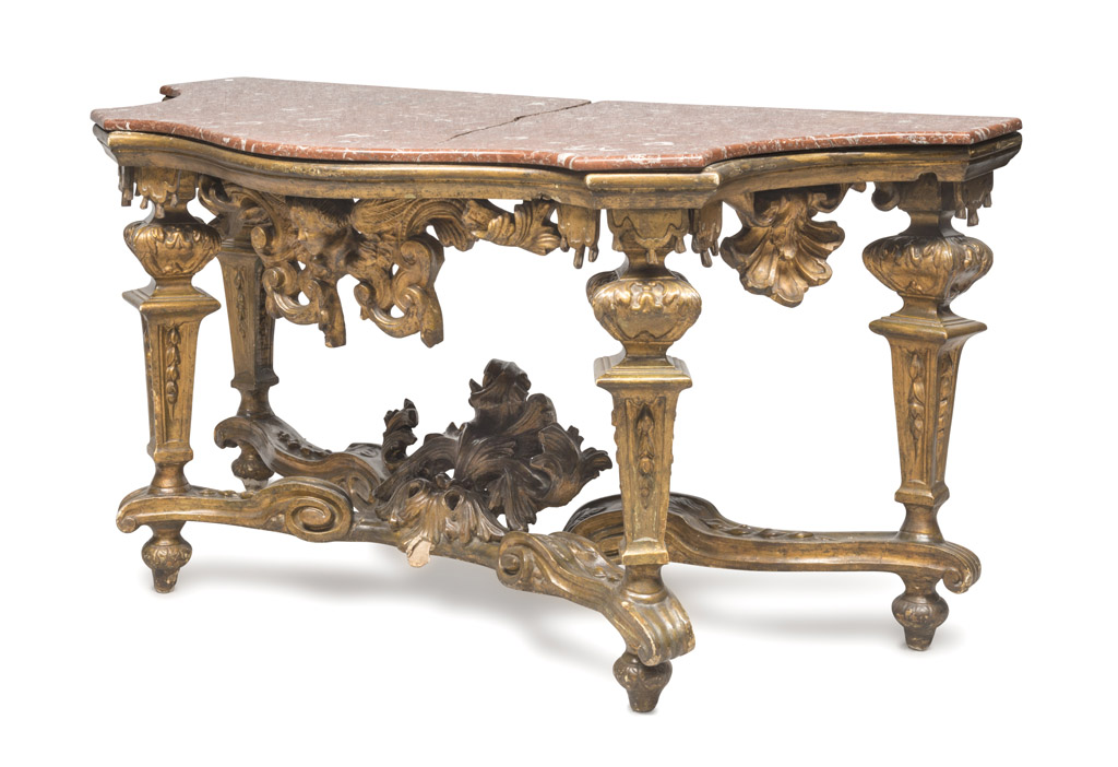 CONSOLE IN GILTWOOD, PROBABLY ROME LOUIS XIV PERIOD