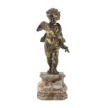 ROMAN SCULPTOR, 17TH CENTURY COVETOUS Bronze sculpture gilded, cm. 30 x 18 x 11 Base in African