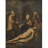 PAINTER EMILIANO, SECOND HALVES OF THE 17TH CENTURY LAMENTATION OF CHRIST Oil on canvas, cm. 51,5