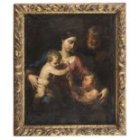 ANDREA VACCARO, att. to (Naples 1604 - 1670) HOLY FAMILY WITH INFANT SAINT JOHN Oil on canvas, cm.