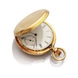 POCKET WATCH, BRAND BORRELLI gold case 18 kts. and white enamel dial with Roman numerals. Serial