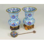 CLOISONNE VASES.