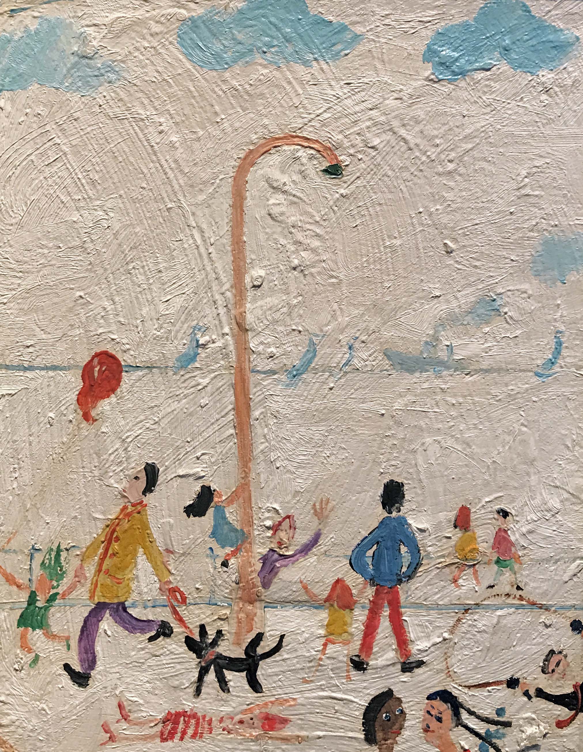 Simeon Stafford (1956-)Kids on the Prom, oil on board, signed,9.5" x 7.5".