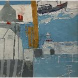 Sheila Tolley (1939-)All at Sea, St Ives, oil on board, signed,7.5" x 7".