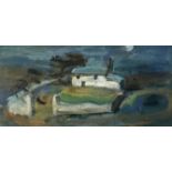Biddy Piccard (1932-)Cottage in the Moonlight, oil on card,6.5" x 12".