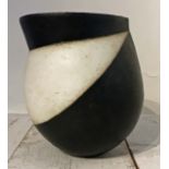 John Ward (1938-)Black and white studio pot, artist's stamp to base,height 10", diameter 7.5".