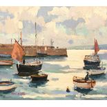 Eric Ward (1945-) Boats, St Ives, oil on board, signed, 10" x 12".