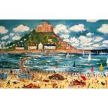 Simeon Stafford (1956-) St Michael's Mount, oil on canvas, signed, 39" x 59".