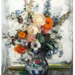Teresa Norah Copnall (1882-1972) Still Life, Flowers near a Window, oil on board, signed, 23.5" x