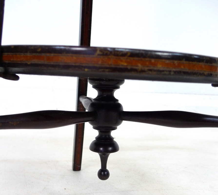 A Victorian mahogany two tier cake stand, with crossbanding and line inlay, - Image 2 of 4