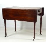 A William IV mahogany Pembroke table, with a single drawer, 90 by 60 by 75cm high.
