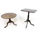 A Georgian mahogany occasional table, with dished circular tilt top surface,