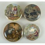 A collection of 19th century pot lids, comprising Tempting Fate,