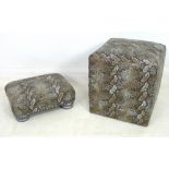 A modern cube foot stool together, 37 by 29 by 14cm,