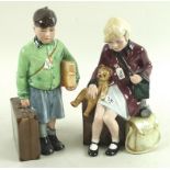 A pair of Royal Doulton figures, modelled by Adrian Hughes, The Boy Evacuee, HN3202,