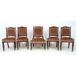 A 19th century and later part salon suite, comprising four chairs and an occasional chair,