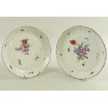 A pair of late 18th century Ludwigsburg porcelain plates,
