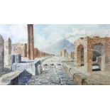 Giovanni Gallo (Italian, 20th century): a pair of watercolour studies of Pompeii,