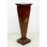 A late Victorian mahogany pedestal, of square tapering section on a square base,