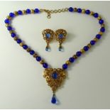 An Indian kundan crystal and gold plated necklace,