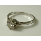 A diamond solitaire ring, the central brilliant cut diamond of approximately 0.5ct, 5.