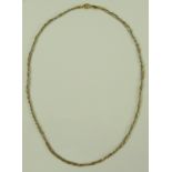 An unusual 14ct gold multi-strand twisted chain, lozenge next to clasp marked Amoro 14kt Italy,