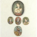 Indian School (19th century): a miniature half length portrait painted on porcelain,