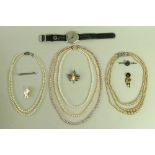 A group of jewellery and costume jewellery,