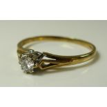 A 9ct gold diamond solitaire ring, approx 0.