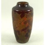 A D'Argental cameo glass vase, designed by Paul Nicolas, circa 1925,