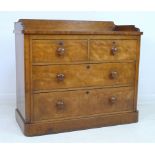 A Victorian mahogany dressing chest, with three quarter galleried top,