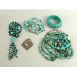 A group of turquoise, Navajo and Mexican silver jewellery,