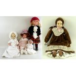 A selection of dolls, comprising a Scottish walking doll with turning head, 68cm,