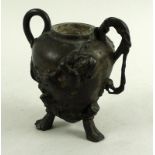 Louis Ernest Barrias (1841-1905): a French 19th century bronze twin handled amphora form vase,