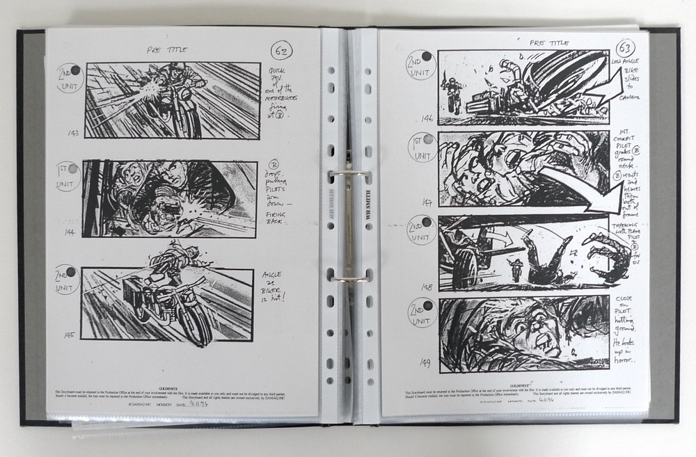 A copy of the storyboard for 'Goldeneye', 'Pre-Title Seq. - Image 4 of 4