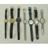 A group of watches, comprising a a lady's gold plated Omega wristwatch, circa 1980,