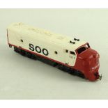 A collection of OO gauge engines and rolling stock, including a Palitoy 4-6-0 locomotive,