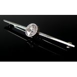 A platinum, 18ct white gold and diamond bar brooch,