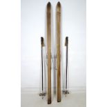 A pair of vintage skis, early to mid 20th century, Nr 1 by Hedbergsskidan, Edsbyn, Sweden,