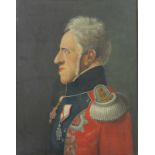 A 19th century portrait of King Frederick VI of Denmark (1768-1839) in profile,