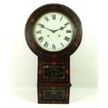 An Edwardian chiming wall clock, the case inlaid with marquetry,