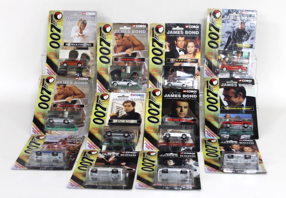 A group of twelve replica models, comprising a complete set of ten James Bond 007, 99261,