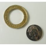 A new faulty British one pound polo coin, 2016,