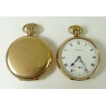 A 9ct gold cased pocket watch, case by Dennison, watch by S.S.