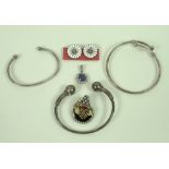 A group of silver, designer and costume jewellery,