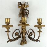 A French gilt metal candle wall sconce, late 19th / early 20th century,