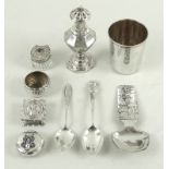 A group of Scandinavian and Continental silver including a Swedish Hallbergs 'Sverige' spoon,