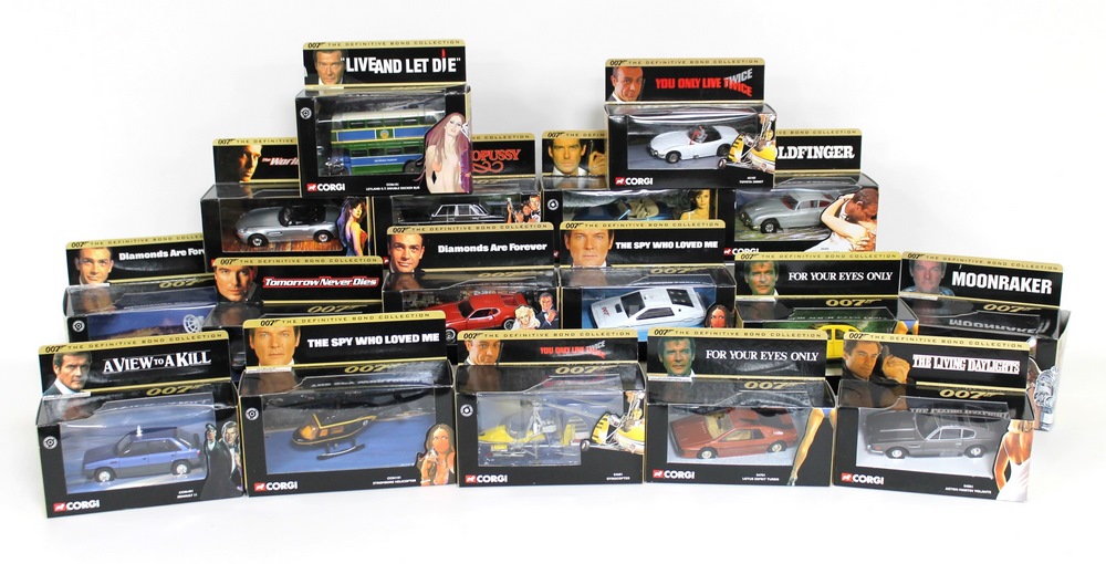 A group of seventeen replica models, The Definitive Bond Collection, all boxed, by Corgi,