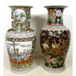 Two modern Chinese vases, of large baluster form,