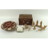 CATALOGUE AMENDMENT An early 20th century mah jong set with cow bone and bamboo tiles,